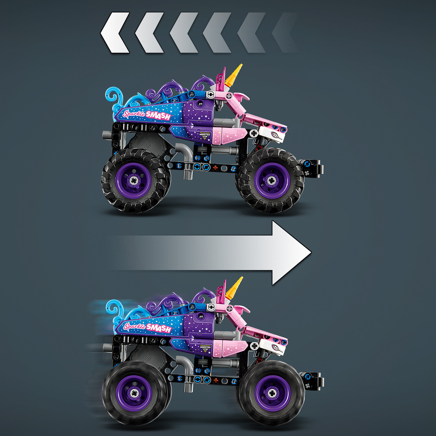 Truck s naťahovacím motorom